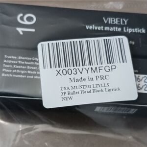 2-Vibely Black Lipsticks, Velvet Matte, Bullet Head Small New Exp 6/2026